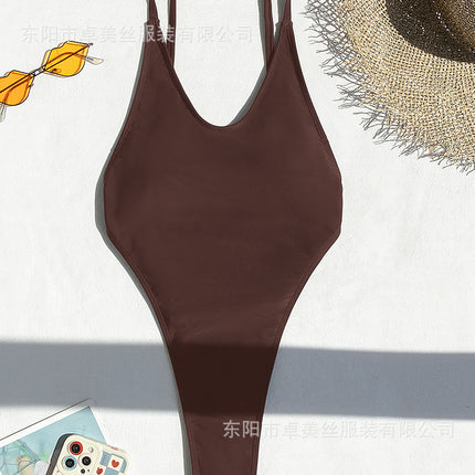 2024 New Hot Backless Bikini Tight Body Suit Cross-border European and American Hot Swimwear Women's Sexy
