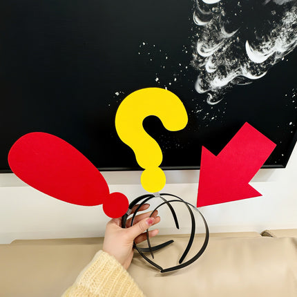 Creative headband arrow question mark symbol headband concert photo artifact fun funny headband conspicuous headband