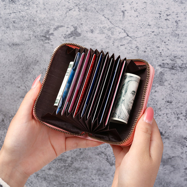 Factory wholesale Korean style card holder women's small anti-degaussing anti-theft brush multi-function card holder student large capacity small wallet