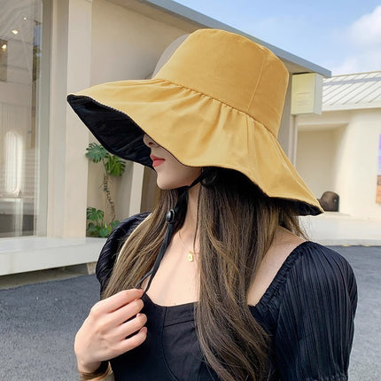 New Sun Protection Hat for Women in Summer, Uv Protection, Casual and Versatile Vinyl All-Round Oversized Brim Sun Protection Hat