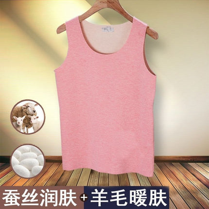 Women's AB Face Seamless Thermal Underwear Vest Women's Two-color Base Shirt Crewneck Vest Cashmere Silk Women's Vest