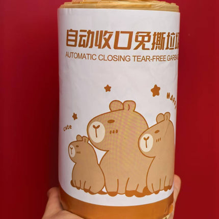 Drawstring Garbage Bag Household Thickened Portable Point Break Kitchen Cleaning Bag Large Size Cartoon Printed Plastic Bag in stock