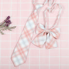 JK028 light orange check (tie collar flower)