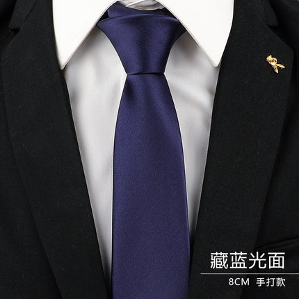 Tie Men's Forsuit Business Blue Striped Shirt Suit Hands Lazy People Zip-Free Wedding Trend