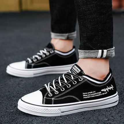 Summer Men's Shoes 2024 New Casual Canvas Flat Shoes Breathable Versatile Height-Increasing Men's Cloth Shoes Sports Trendy Shoes