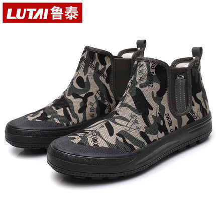 Lu Tai High-top Shoes Labor Insurance Shoes Liberation Shoes Work Shoes Rubber Shoes Training Shoes Camouflage Shoes Work Shoes Farmland Shoes