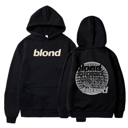 Amazon Autumn and Winter Pullover Sweater Blond Printed Loose Hoodie New European and American Men's Casual All-match