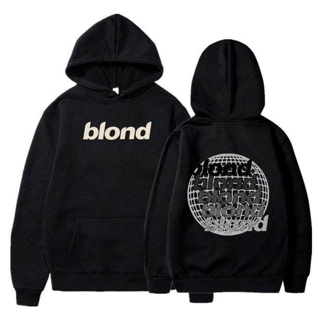 Amazon Autumn and Winter Pullover Sweater Blond Printed Loose Hoodie New European and American Men's Casual All-match