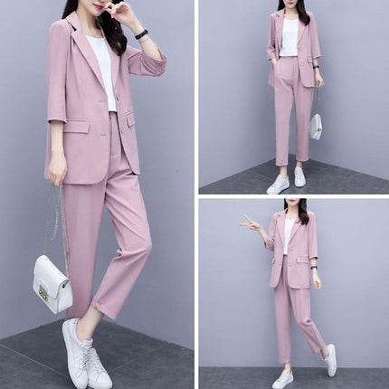 Internet Celebrity Thin Casual Suit 2023 New Elegant Fashion Ladies Business Wear Suit Pants Two-piece Set