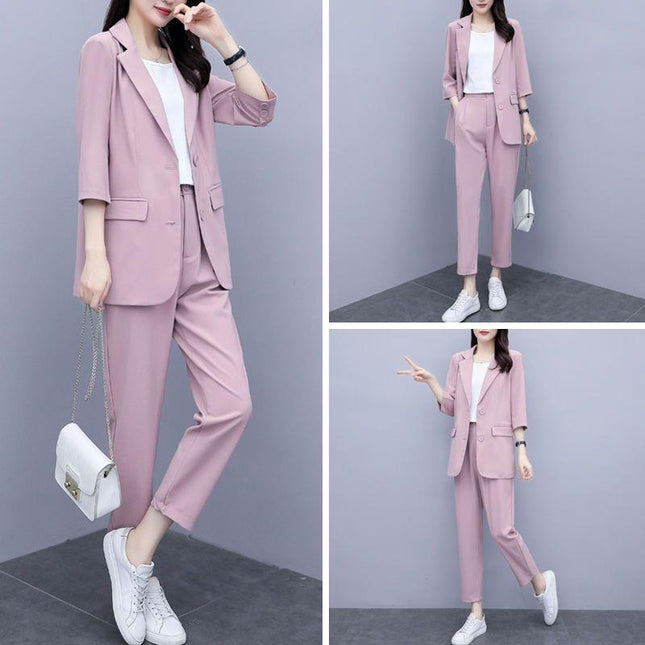 Internet Celebrity Thin Casual Suit 2023 New Elegant Fashion Ladies Business Wear Suit Pants Two-piece Set