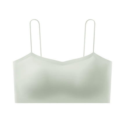 Popular Seamless Beauty Back Bra for Women, Tube Top, Spaghetti Straps, No Rims, Small Breast Push-Up, Glossy One-Line Support Bra