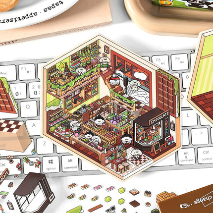infeelme three-dimensional landscaping stickers open today in the fourth bomb series students DIY decorative sticker bag