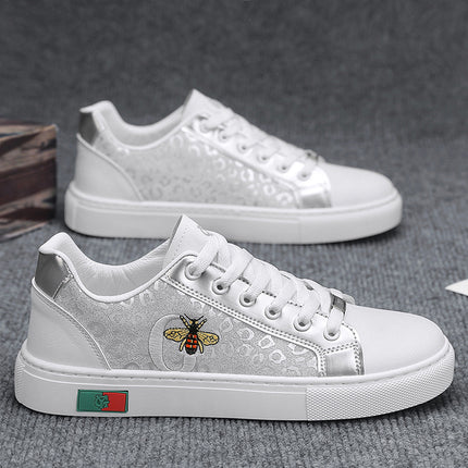2026 Spring Men's Fashion Embroidered Trendy Sneakers Versatile Comfortable Classic Student Low-Top Round-Toe Casual Shoes