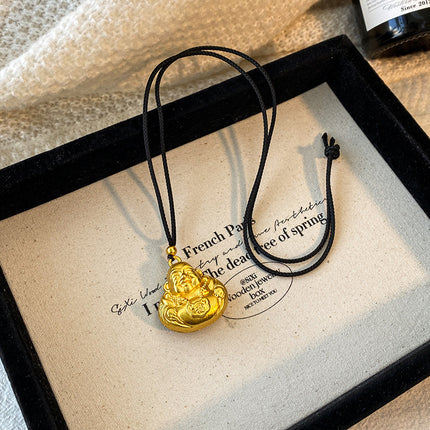 Gold-Plated Necklace for Women, Vintage Fashion Versatile Pendant with a High-End Design Sweater Chain Clothing Accessory