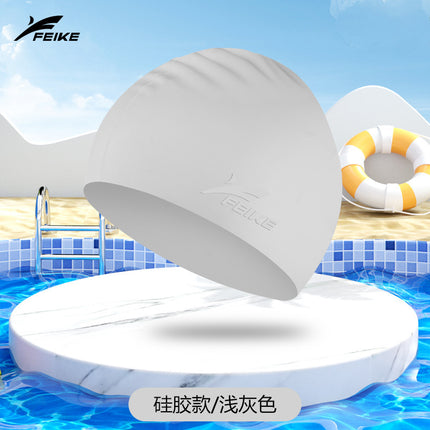Adult Wholesale Water Drop Hat Unisex Waterproof Non-Stretching Solid Color High Elastic Silicone Swimming Hat