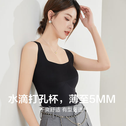 Tangge Silk Camisole Women's Inner Base Outer Wear Beautiful Back Mulberry Silk Bra One-piece Top with Chest Pad