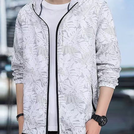 Ice Silk Sun Protection Clothing Men's Thin Breathable Hooded Sun Protection Clothing Foreign Trade Outdoor Sports Fishing Zipper Skin Jacket