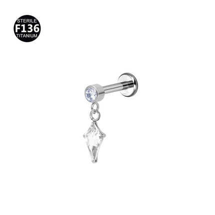 F136 Titanium Alloy Earrings Aobao Kite 0.9 Teeth Pendant Ear Bone Nail Earring Nail Foreign Trade Piercing Jewelry