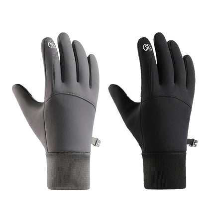 2025 Cross-Border Autumn and Winter Sports Velvet Windproof and Warm Men's and Women's Non-Slip Touch Screen Water-Repellent Cycling Cold-Proof Gloves