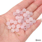 20 pieces/bag / Jelly round beads 8mm aperture about 1mm white pink