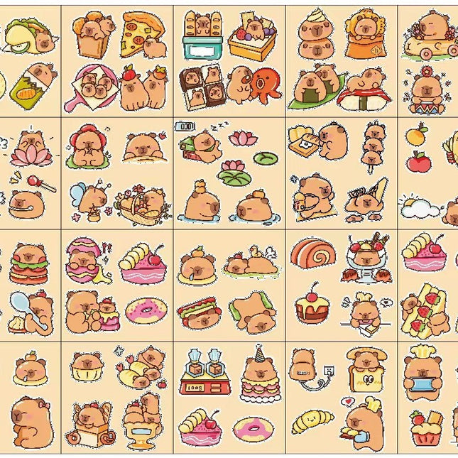 Kapibara Planner Stickers Cartoon Capybara Pet Student DIY Stickers Waterproof Water Bottle Phone Case Adhesive Laser