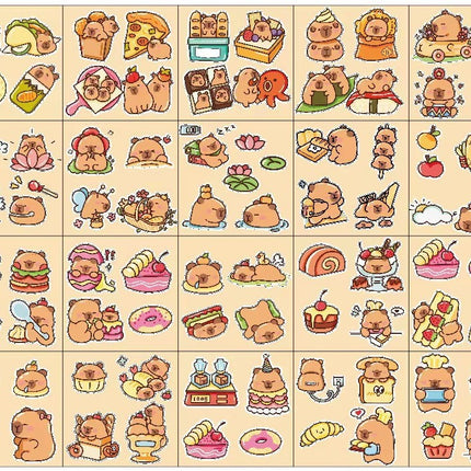 Kapibara Planner Stickers Cartoon Capybara Pet Student DIY Stickers Waterproof Water Bottle Phone Case Adhesive Laser