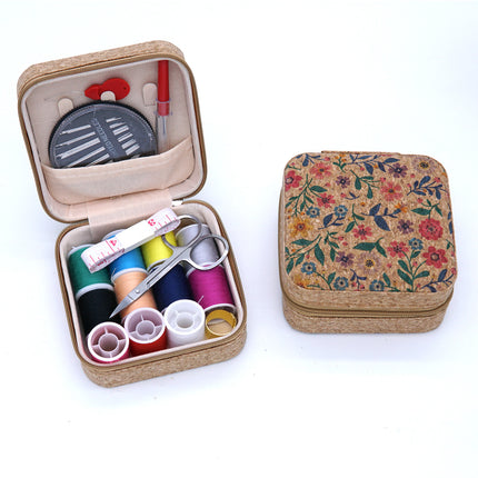 Amazon Cross-Border Household Practical Portable Multi-Functional Retro Sewing Box Sewing Kit Sewing Hand Sewing Set Tool