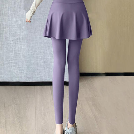 Fashion Fake Two-piece Sports Culottes Fitness Pants Women's Running Training Yoga High Elastic Anti-walking Sports Pants Women