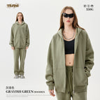 Grey-Green Zip Sweat / S