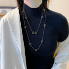 950 black four-leaf clover necklace
