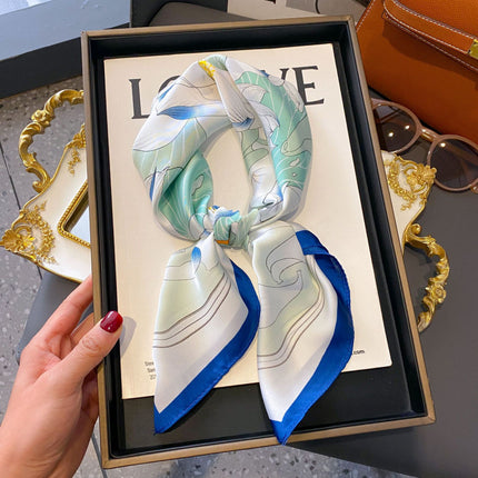 70cm Imitation Silk Square Scarf Fashion All-match Silk Scarf Professional Scarf Korean Style Neck Protection Scarf Decorative Small Square Scarf