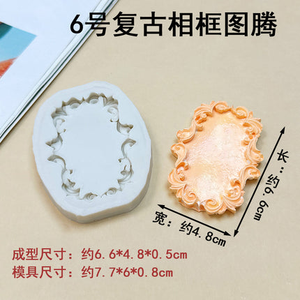 Embossed combination of various photo frame flower frame edge silicone handmade chocolate candy cake mold candy tool