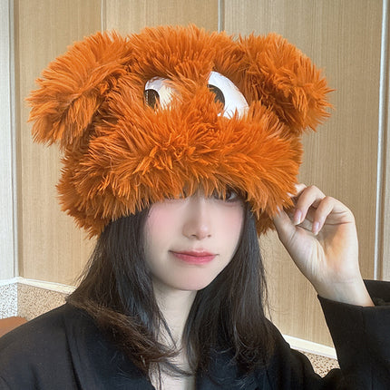 Falling pool knitting ~ Internet celebrity same cartoon big eyes green funny hat autumn and winter monster cute female photo