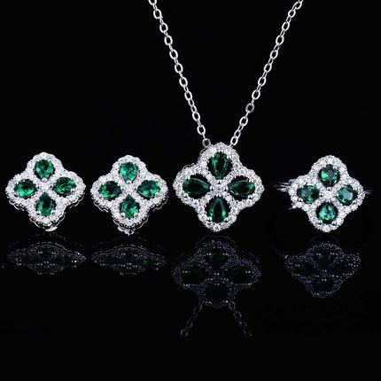 Cross-border Amazon Lucky Alfalfa Emerald suit Exquisite Joker Female Senior Design Sense j6885