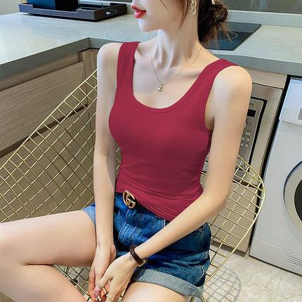 Beautiful Back Sexy Collarbone Inner Base Camisole Women's Summer Outer Wear V-Neck Tight Small Top