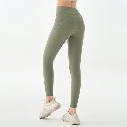 Women's Yoga Pants, Sports Leggings, High-Waisted, Tummy Control, Stretchy Running Fitness Pants, Badminton, Cycling, Autumn and Winter