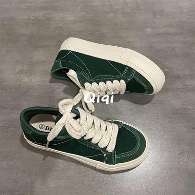 Fashionable Brand Red Canvas Shoes for Women 2024 New Spring and Autum Niche Chic Low-Top Flats Casual Board Shoes