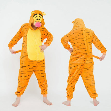 Mixed batch autumn and winter flannel adult cartoon conjoined animal pajamas cheese cat home clothes thick toilet wholesale