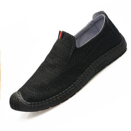 Cloth Shoes Men's New 2025 New Breathable Linen Soft Sole Versatile Cut Out Shoes One-Leg Soft Sole Hand-Sewn Shoes