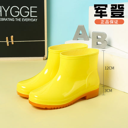Men's Rain Shoes Men's Short Barrel Four Seasons Warm Rain Boots Cold-proof overshoes Non-slip Low-top Water Shoes Waterproof High-grade Rubber Shoes
