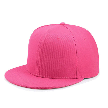 Cross-Border Color-Blocked American-Style Six-Panel Flat-Brim Hip-Hop Hat for Men and Women, Solid Color Plain Flat-Brim Hip-Hop Baseball Cap, Unisex