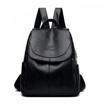 New Soft Leather Women's Backpack Women's 2024 New Fashionable Pure Soft Leather Backpack Large Capacity Student Schoolbag Women's Bag