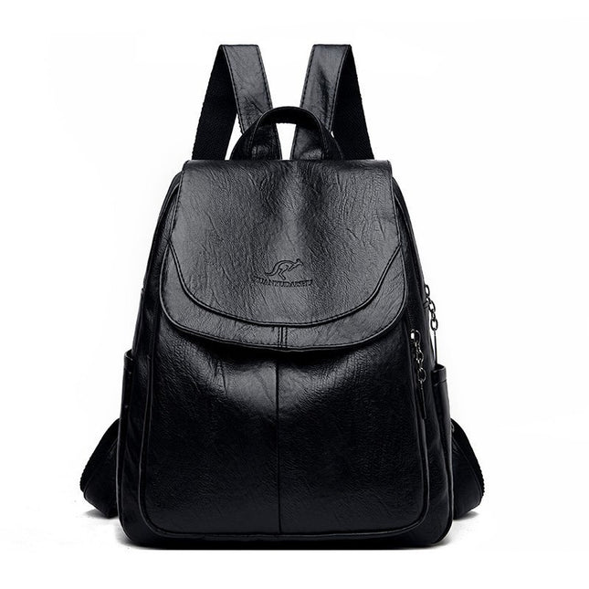 New Soft Leather Women's Backpack Women's 2024 New Fashionable Pure Soft Leather Backpack Large Capacity Student Schoolbag Women's Bag
