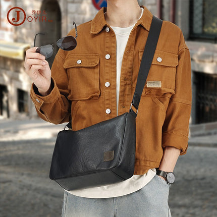 Cross-border Top-layer Cowhide High-end Men's Crossbody Backpack Casual Bags Men's Large Capacity Genuine Leather Chest Bag