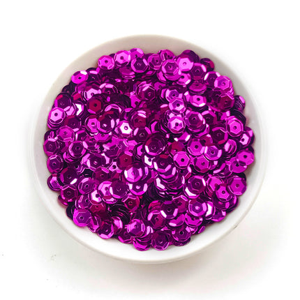 6MM round curved surface hole PVC sequins jewelry accessories concave and convex surface wholesale flat bottom hexagonal sewing clothing beads