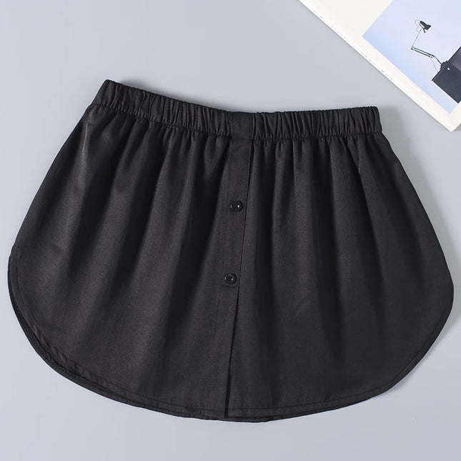 Autumn and Winter Base Layer Magic Butt-Covering Curtain Inner Layering Skirt with Fake Hem for Women, White Half Skirt
