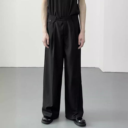 2024 Design New Style Dipped Casual Pants Men's Korean-style Non-ironing Loose Wide-leg Simple All-match Straight Pants
