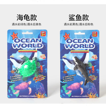 Cross-border new temperature-variable marine animal model meets warm water color change dolphin shark starfish model toy wholesale