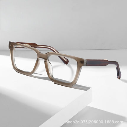 European and American Retro Thick Frame Flat Glasses Frame Men's and Women's CP Pin 8649 Fashion Color Block Fashion Anti-Blue Light myopia Frame