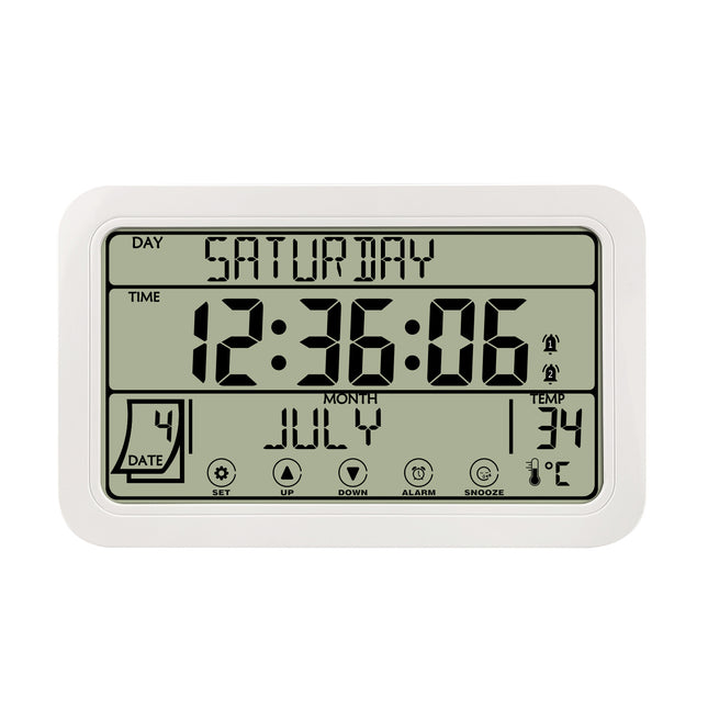 Cross-border Amazon Hot Week Full Display Touch Alarm Clock Bedroom Desk LCD Multifunctional Electronic Wall Clock